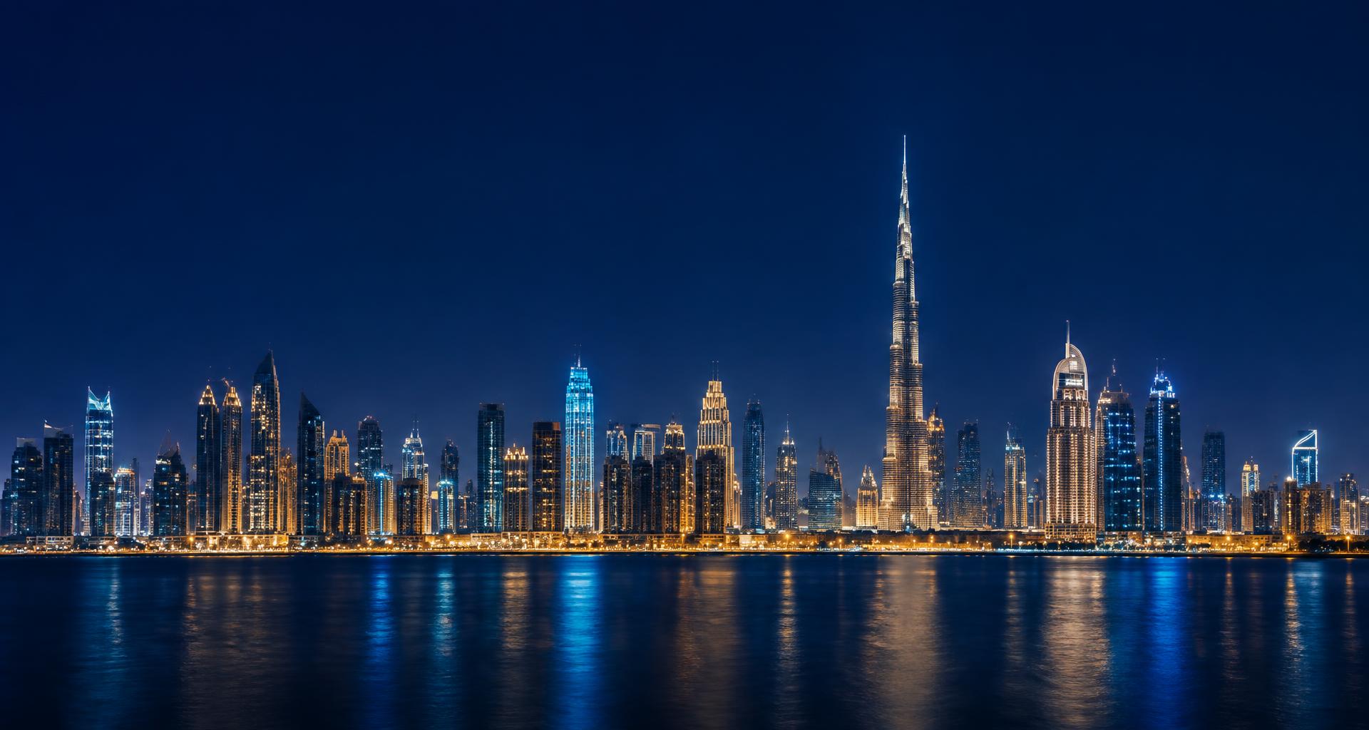 Dubai skyline across the water